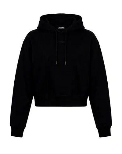 Jacquemus Woman Sweatshirt Black Size Xl Cotton In Blue