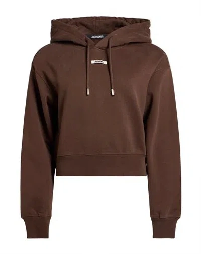 Jacquemus Woman Sweatshirt Chocolate Brown Size Xxl Cotton