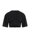 Jacquemus Le T-shirt Bahia Court Cotton Crop Top In Black