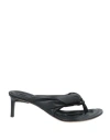 Jacquemus Woman Thong Sandal Black Size 7 Soft Leather
