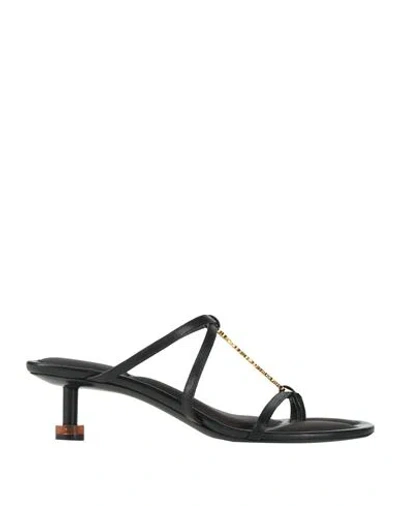 Jacquemus Woman Thong Sandal Black Size 8 Leather