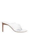 Jacquemus Woman Thong Sandal White Size 8 Soft Leather