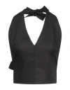 Jacquemus Woman Top Black Size 10 Cotton, Linen In Black
