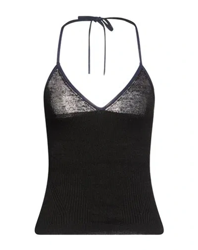 Jacquemus Woman Top Black Size 4 Linen, Viscose, Polyamide, Elastane