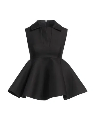 Jacquemus Woman Top Black Size 6 Virgin Wool, Silk