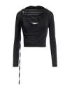 Jacquemus Woman Top Black Size M Cupro, Elastane In Black