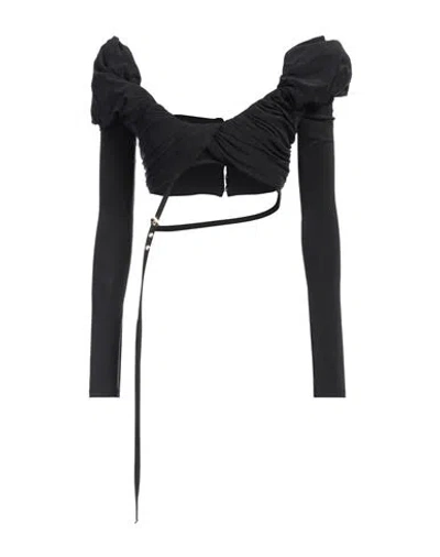 Jacquemus Woman Top Black Size S Cupro, Elastane