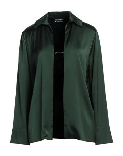 JACQUEMUS JACQUEMUS WOMAN TOP DARK GREEN SIZE 6 VISCOSE, ELASTANE