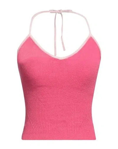 Jacquemus Woman Top Fuchsia Size 4 Linen, Viscose, Polyamide, Elastane In Pink