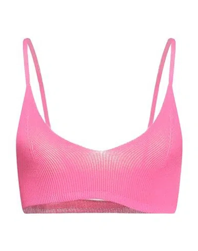 Jacquemus Woman Top Fuchsia Size L Viscose, Polyester, Polyamide In Pink