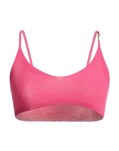 JACQUEMUS JACQUEMUS WOMAN TOP FUCHSIA SIZE L VISCOSE, POLYESTER, POLYAMIDE