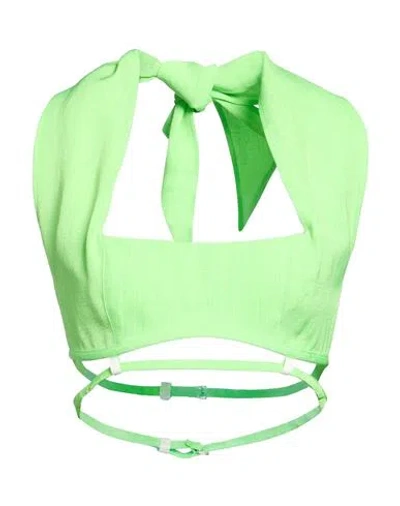 Jacquemus Woman Top Green Size 6 Viscose, Silk