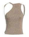Jacquemus Woman Top Khaki Size 10 Linen, Polyamide, Elastane In Beige