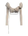 Jacquemus Woman Top Khaki Size S Cupro, Elastane In Beige