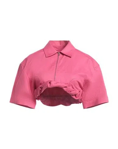 Jacquemus Woman Top Magenta Size 4 Cotton, Linen