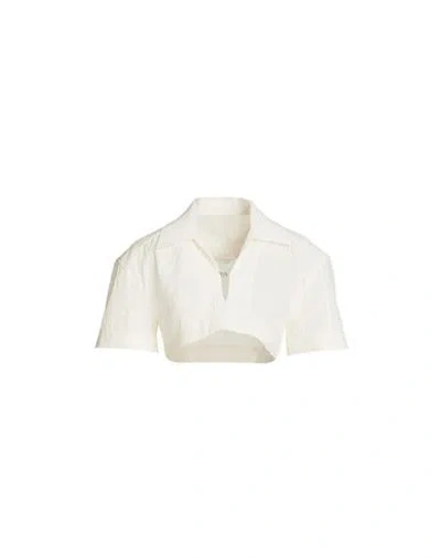 Jacquemus Woman Top Off White Size 6 Hemp, Cotton