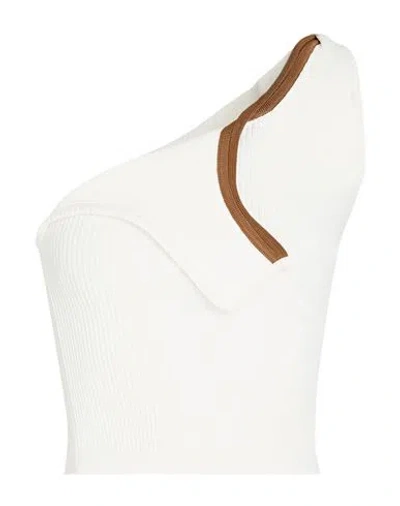 Jacquemus One-shoulder Ribbed-knit Top In White