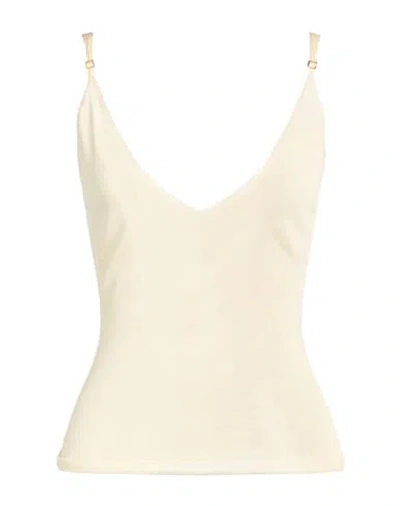 Jacquemus Woman Top Pastel Yellow Size 10 Viscose, Polyamide In White