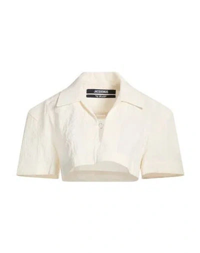 Jacquemus Woman Top White Size 10 Hemp, Cotton