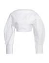 Jacquemus Le Haut Casaco Cutout Crop Cotton Poplin Shirt In White