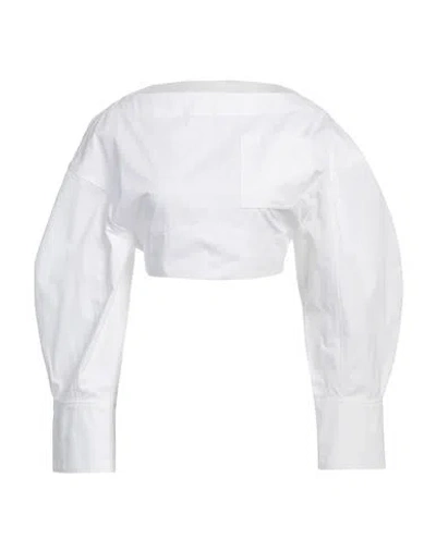 JACQUEMUS JACQUEMUS WOMAN TOP WHITE SIZE 8 COTTON
