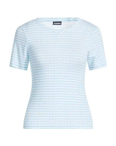 Jacquemus Woman T-shirt Azure Size L Viscose, Elastane In Blue