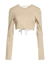 Jacquemus Woman T-shirt Khaki Size S Cotton In Brown