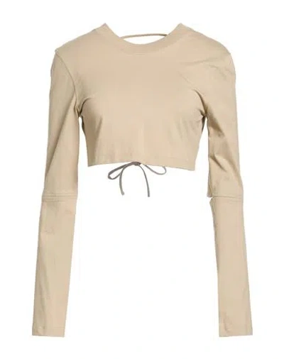 Jacquemus Woman T-shirt Khaki Size S Cotton In Brown