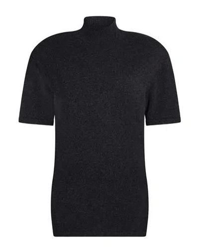 Jacquemus Woman Turtleneck Charcoal Size 6 Merino Wool, Cashmere In Black