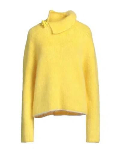Jacquemus Woman Turtleneck Yellow Size S Mohair Wool, Polyamide, Merino Wool