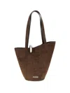 Jacquemus Medium Bucket Bag Featuring Asymmetrical Design In Brown