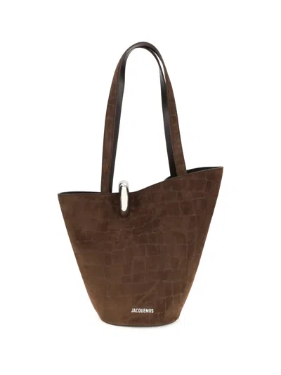 Jacquemus Women Asymmetrical Bucket Ba In Brown