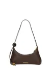 Jacquemus Womens Le Bisou Perle Leather Shoulder Bag Medium Brown
