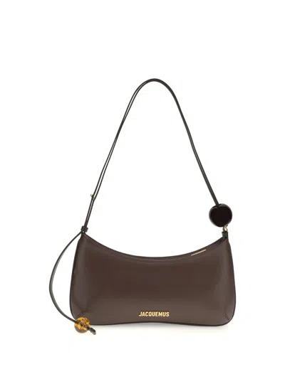 Jacquemus Women Bisou Perle Large Shoulder Bag In Brown