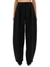Jacquemus 'le Pantalon Paseo' Black Pants With Belt Loops And Wide Leg In Black