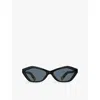 JACQUEMUS WOMENS BAMBINO IRREGULAR-FRAME ACETATE SUNGLASSES BLACK