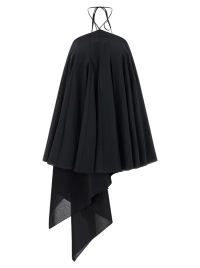 JACQUEMUS WOMEN BLACK HALTER NECK MINI DRESS, S LUXURY DRESSES FOR WOMEN DARVEYS