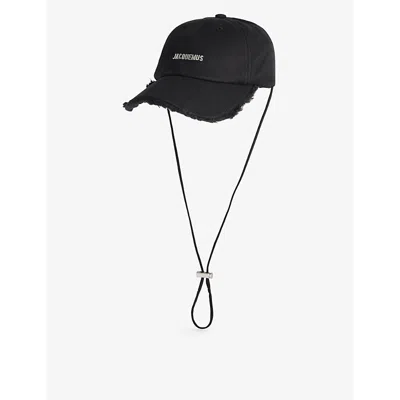 JACQUEMUS WOMENS BLACK LA CASQUETTE ARTICHAUT LOGO-PLAQUE COTTON-TWILL CAP