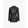 Jacquemus Tibau Double-breasted Leather Jacket In Black