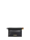 Jacquemus Women Black "le Petit Pochette Rond Carré" Clutch Bag In Black