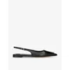 Jacquemus Les Duelo Plates Leather Slingback Flat In Black
