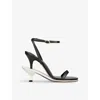 JACQUEMUS JACQUEMUS WOMEN'S BLK/WHITE LES DOUBLES SANDALES LEATHER PLATFORM SANDALS