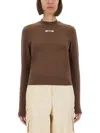 Jacquemus Le T Shirt Grosgrain Manches Longues In Brown