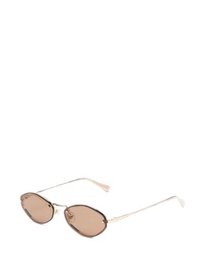 Jacquemus Women Brown Oval Sunglasses
