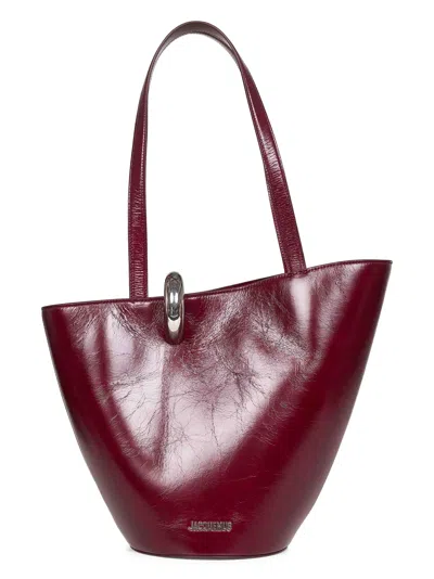 Jacquemus Women Burgundy The Medium Bambola Bucket Bag In Multi