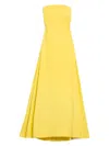 Jacquemus Strapless Yellow Evening Dress With Subtle Drape
