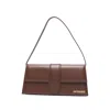 Jacquemus Women Chocolate Brown Gold-tone Logo Lettering Single Top Handle Flap-buckle Fastening
