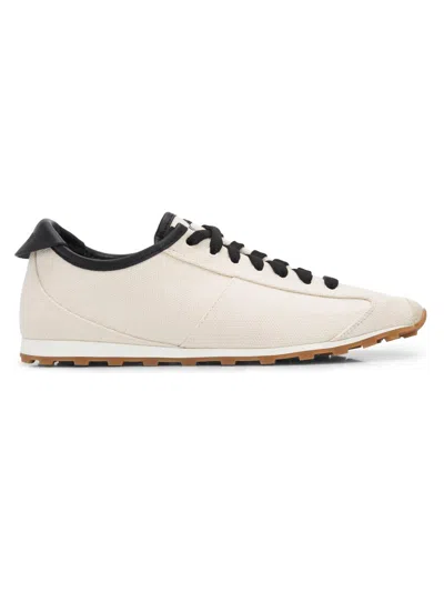 JACQUEMUS WOMEN'S CONTRAST-TRIM LOW-TOP TENNIS SNEAKERS