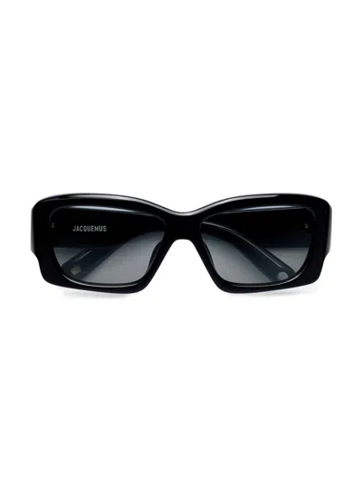 Jacquemus Women's Croisière 56mm Rectangle Sunglasses In Black