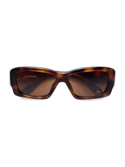 JACQUEMUS WOMEN'S CROISIÈRE 56MM RECTANGULAR SUNGLASSES